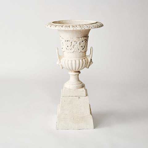 Urn with Lion Handle with Sunflower on Base