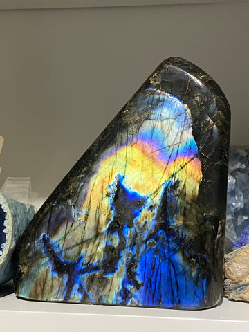 Crystal - Labradorite - Natural Rainbow Lorikeet Design