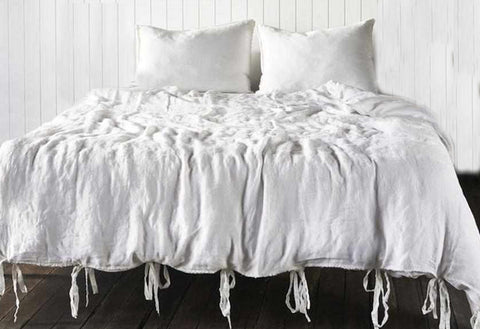 ED -  French Linen Quilt  Cover King - White