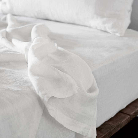 ED - Flat Linen Sheets Soft White